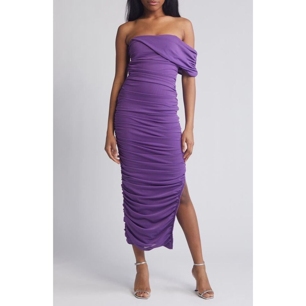 Elliatt Purple One-Shoulder Wedding Dress - Picture 4 of 12